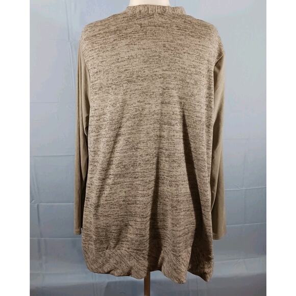 LOGO Lori Goldstein Lightweight Sweater Women 1X Full Zip Gray Heather EUC - Picture 8 of 10